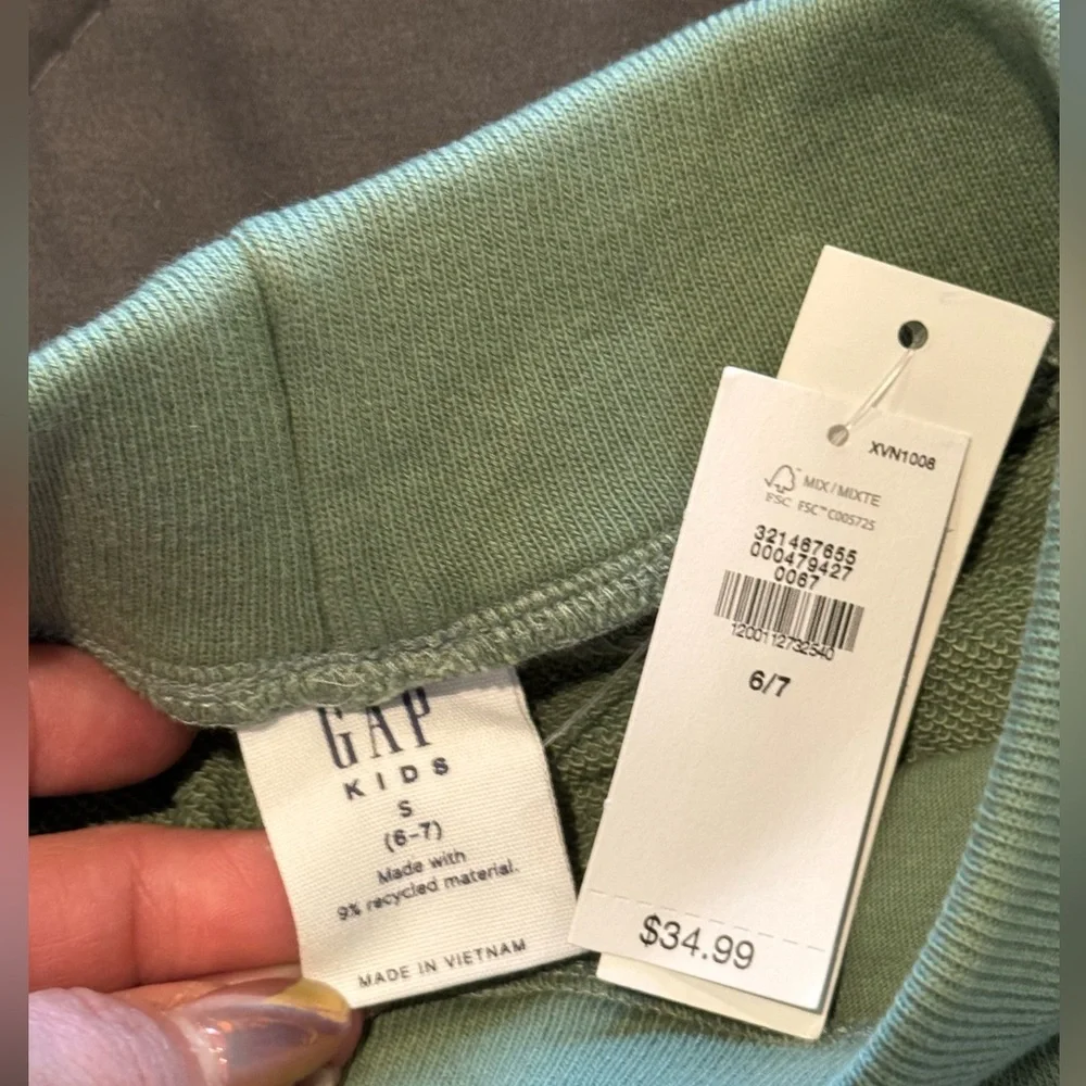 GAP Kids Green Jogger Pants sz 6/7 NWT